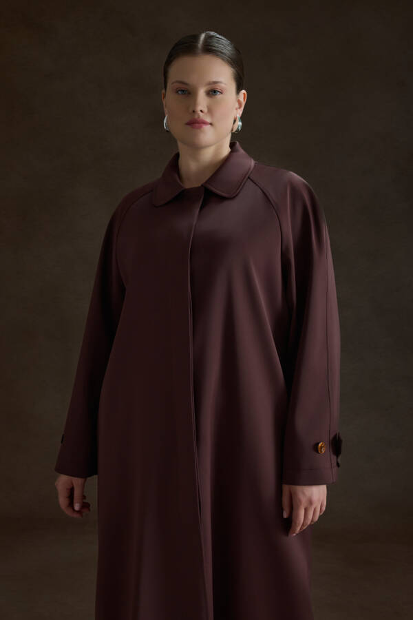 Bordo Viscon İçerikli Pardösü - 4