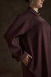Bordo Viscon İçerikli Pardösü - 5