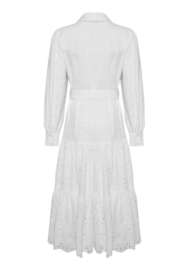 Ekru Brode Elbise - 3