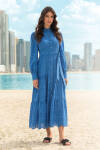 Mavi Brode Elbise - Aker