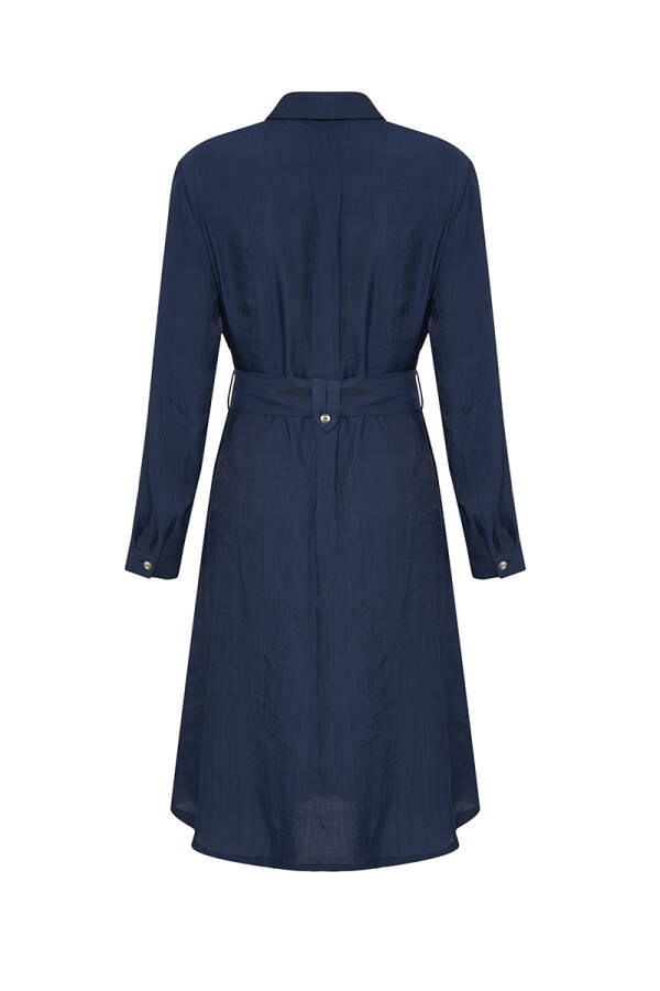 Lacivert Bürümcük Dokulu Tunik - 3