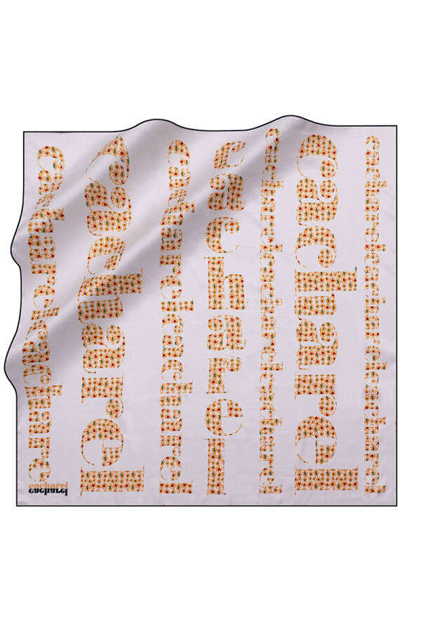 Logo Desenli Polyester Twill Eşarp - Cacharel
