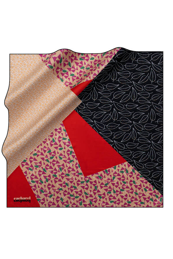 Renkli Polyester Twill Eşarp - Cacharel