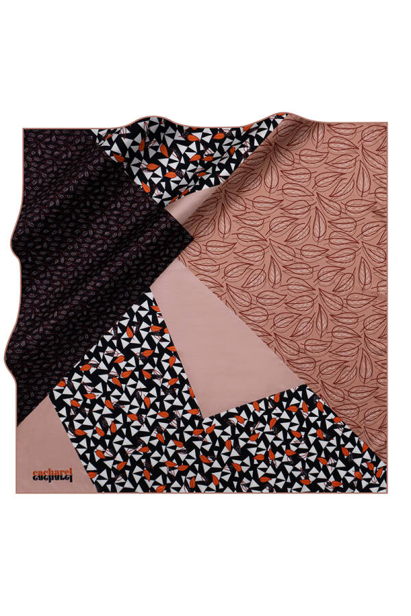 Çiçek Desenli Polyester Twill Eşarp - Cacharel