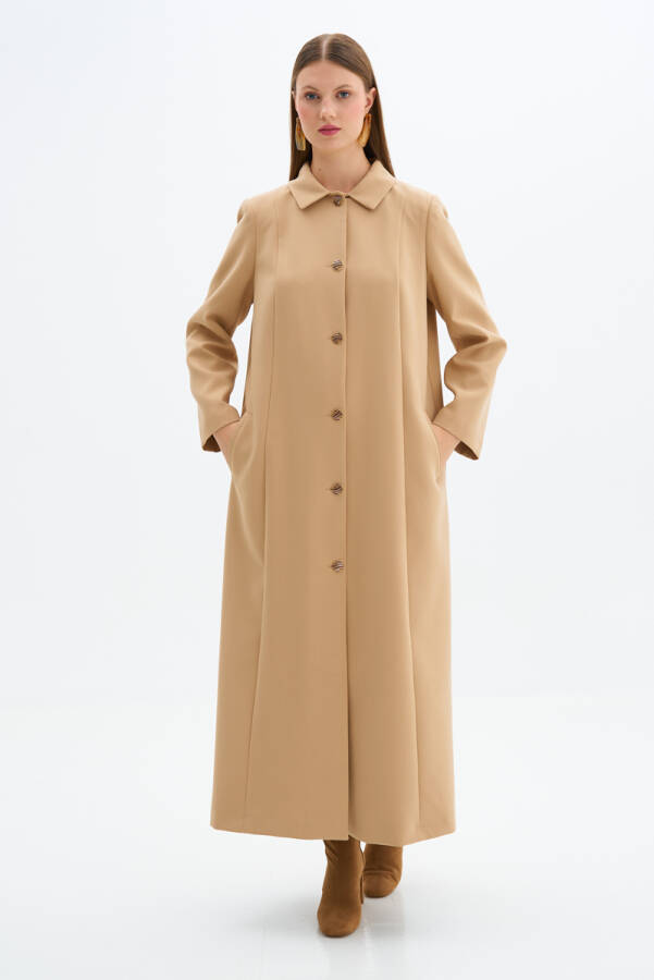 Camel Klasik Kesim Manto - Aker