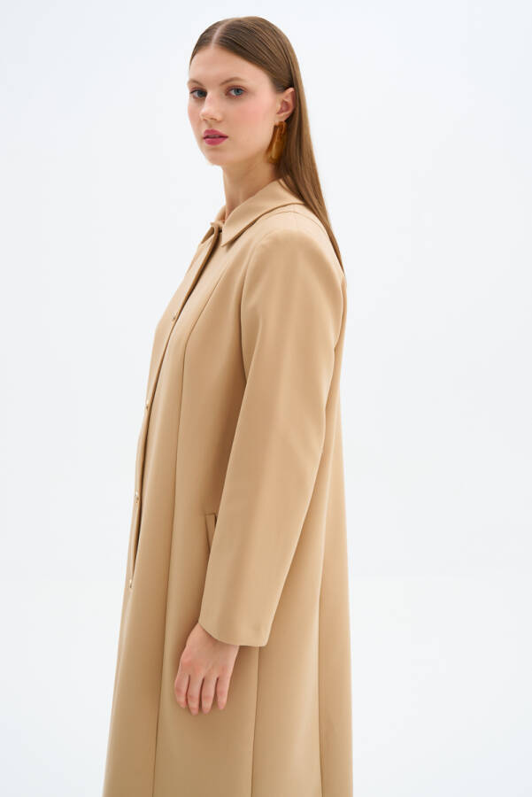 Camel Klasik Kesim Manto - Aker (1)