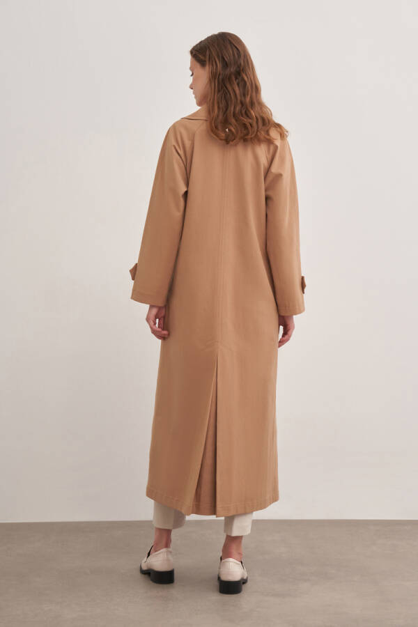 Camel Tek Düğmeli Pardösü - 3