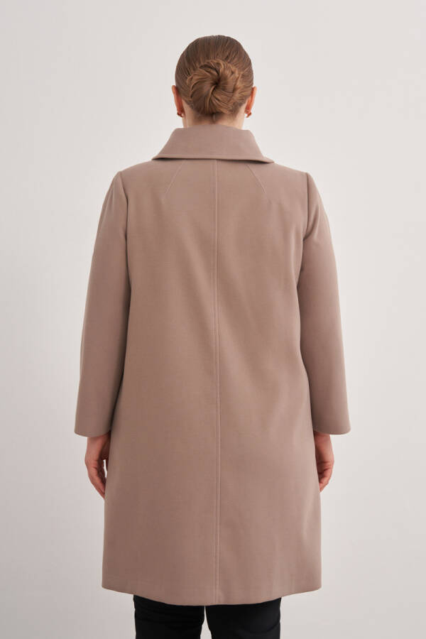 Camel Asimetrik Yaka Kaban - 5