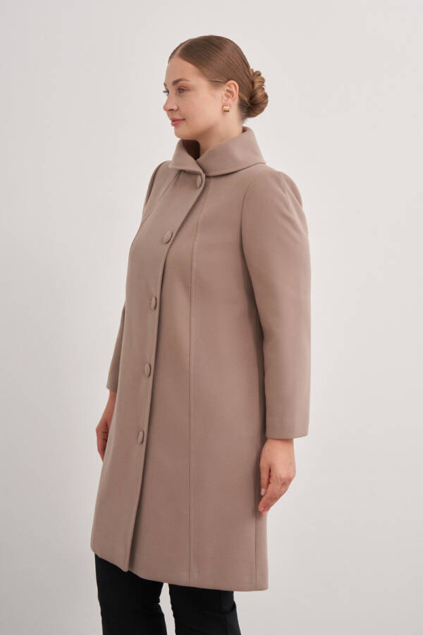 Camel Asimetrik Yaka Kaban - 4