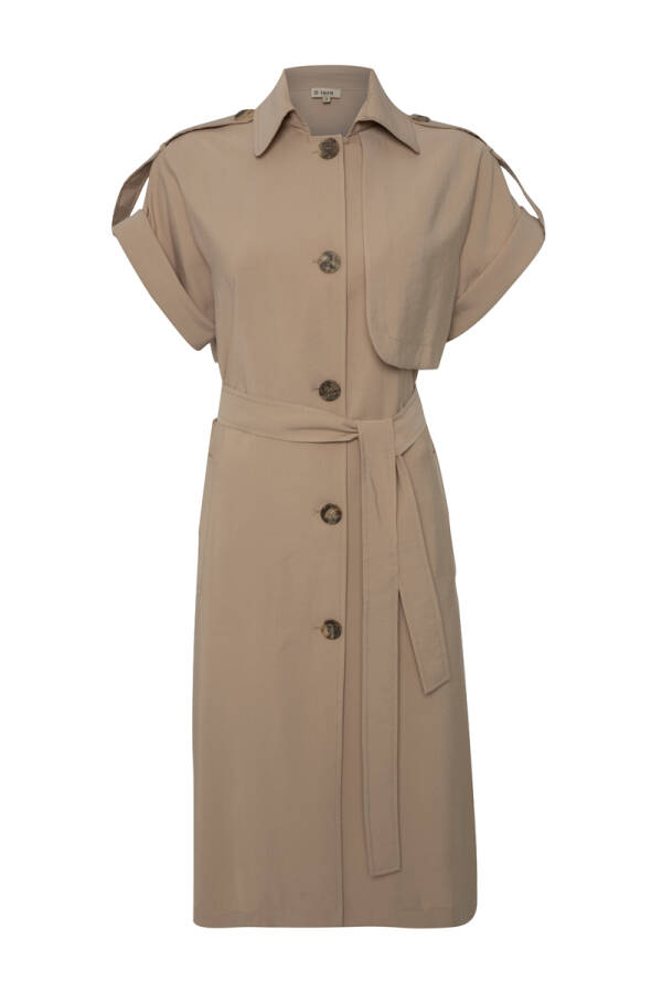 Camel Apolet Detaylı Yelek - 1