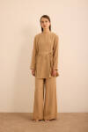 Camel Bağlama Detaylı Beli Lastikli Tencel Tweenset 
