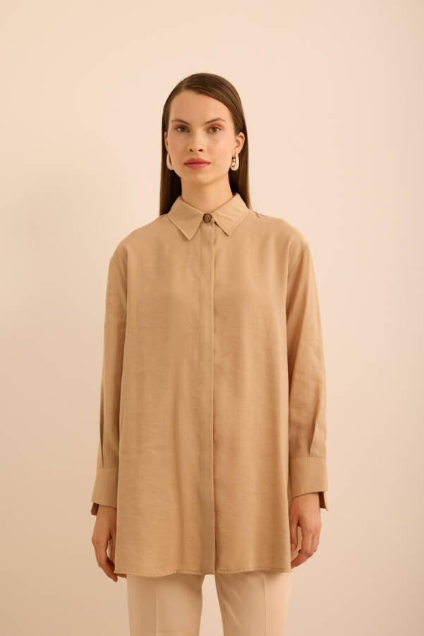 Camel Basic Modal Tunik - Aker