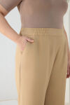 Camel Beli Lastikli Pantolon - 5