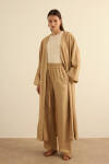 Camel Beli Lastikli Viscon Pantolon Etek - 1