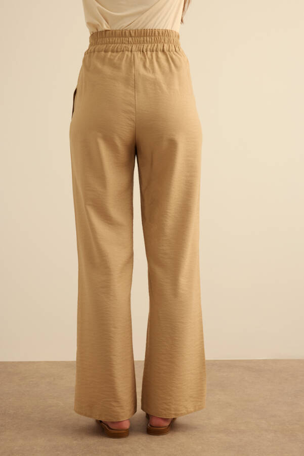 Camel Beli Lastikli Viscon Pantolon Etek - 7