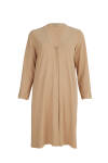 Camel Düğmeli Uzun Hırka 