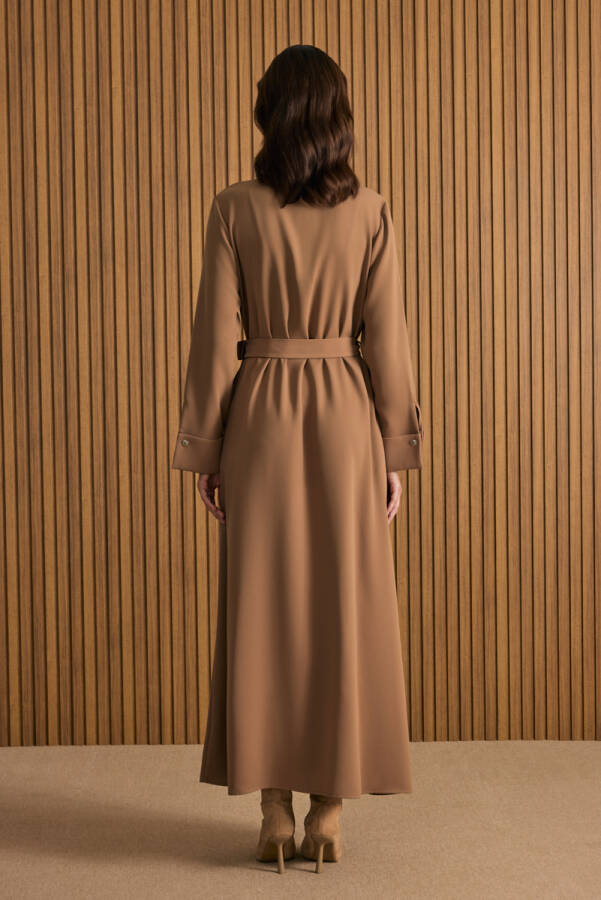 Camel Gömlek Elbise - 7