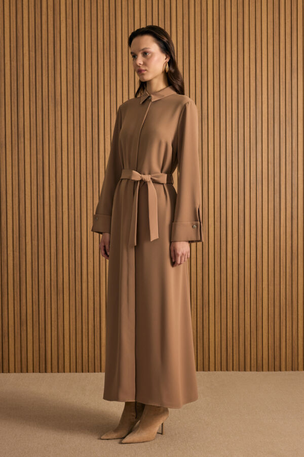 Camel Gömlek Elbise - 4