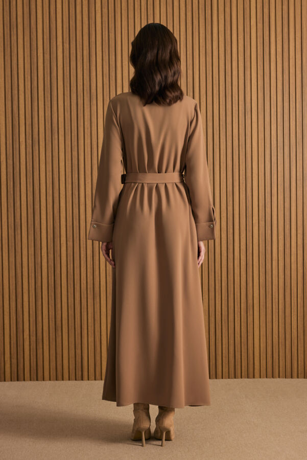 Camel Gömlek Elbise - 7