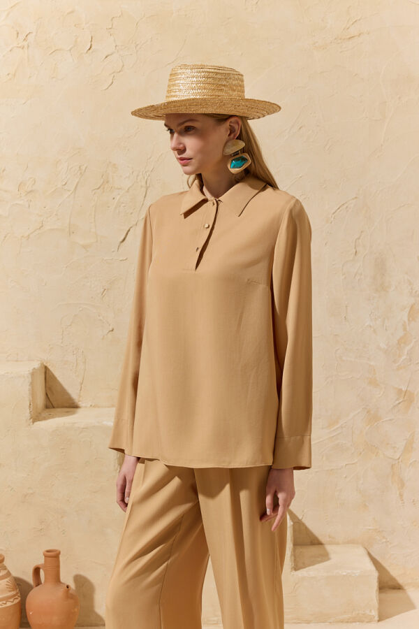Camel Klasik Bluz - 3