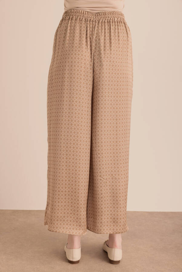 Camel Koza Desen Detaylı Bol Pantolon - 7