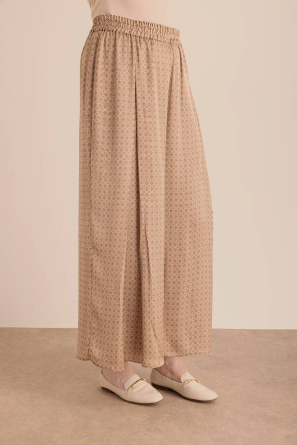 Camel Koza Desen Detaylı Bol Pantolon - 6