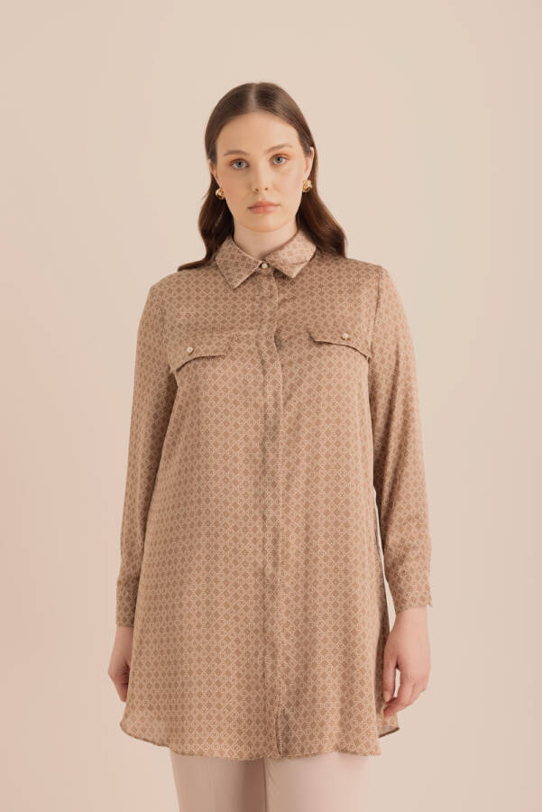 Camel Koza Desenli Tunik - 3