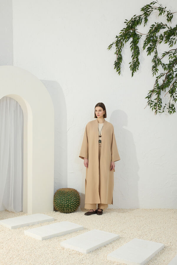 Camel Kuşaklı Rahat Kalıp Sabahlık - 1