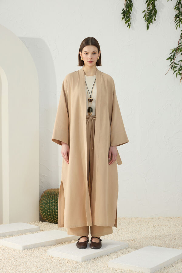 Camel Kuşaklı Rahat Kalıp Sabahlık - Aker (1)