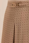 Camel Monogram Desenli Pilikaşe Detaylı Dokuma Etek - 3