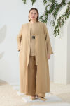 Camel Nakış Detaylı Kimono - 3