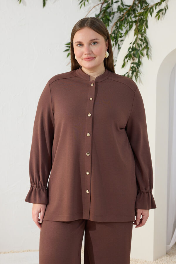 Camel Nervür Detaylı Bluz - 4