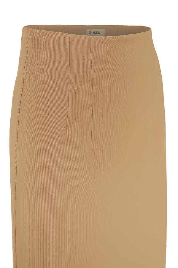 Camel Örme Kumaş Kalem Etek - 2