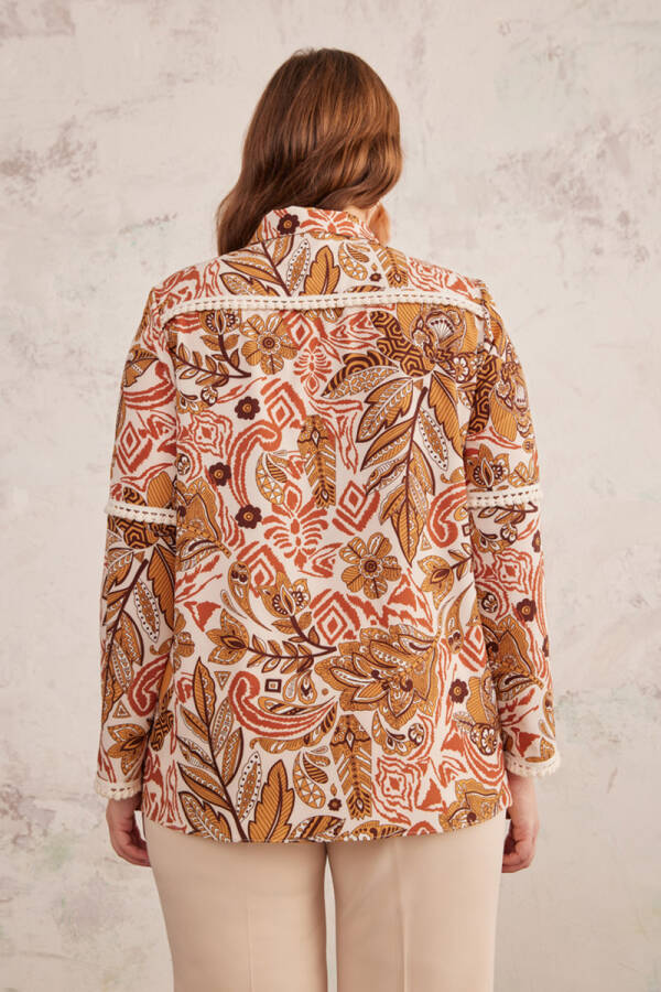 Camel Püskül Detaylı Desenli Bluz - 5
