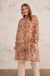 Camel Püskül Detaylı Desenli Tunik - 1