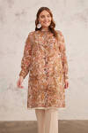 Camel Püskül Detaylı Desenli Tunik - 3