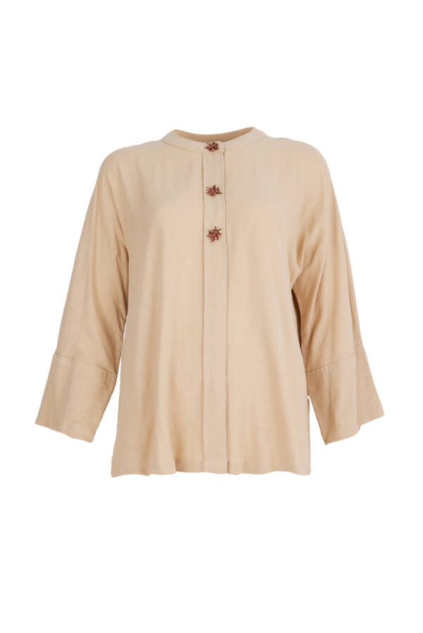 Camel Rahat Kesim İşleme Detaylı Bluz - 1