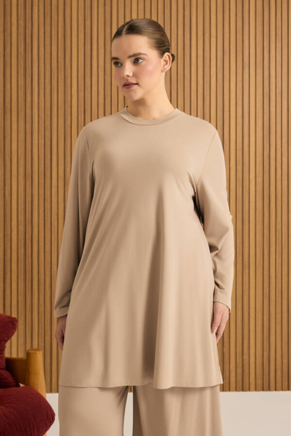 Camel Rayon Pijama Üstü - Aker