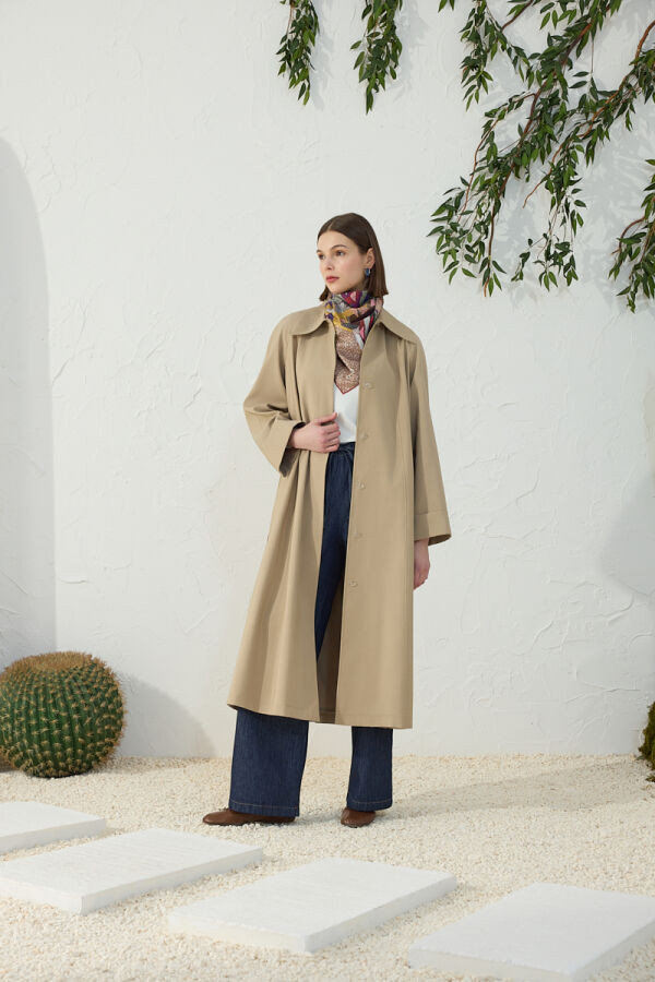 Camel Reglan Kol Muz Yaka Pardösü - 2