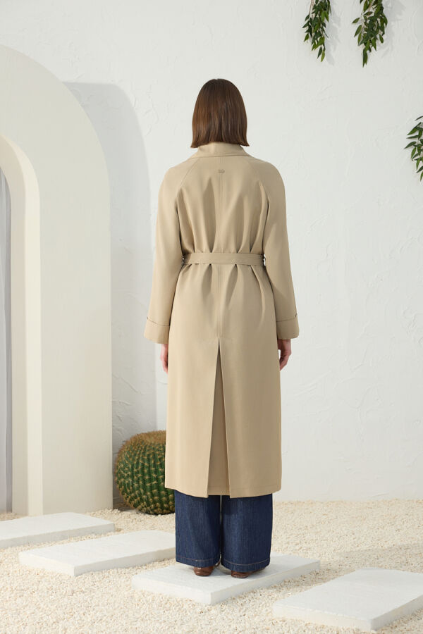 Camel Reglan Kol Muz Yaka Pardösü - 7