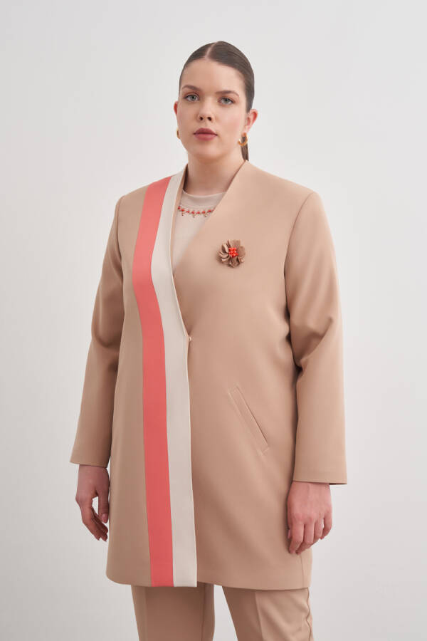 Camel Renkli Garni Detaylı Kap - 3