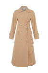 Camel Rüzgarlık Detaylı Kruvaze Kapama Trençkot 