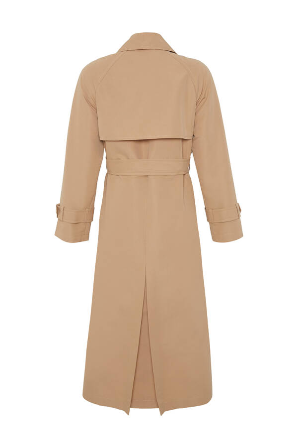 Camel Rüzgarlık Detaylı Kruvaze Kapama Trençkot - 3