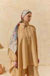 Camel Tasarım Düğme Detaylı Tunik - 6