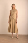 Camel Tencel Evaze Etek - 1