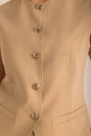 Camel Tencel Yelek - 4