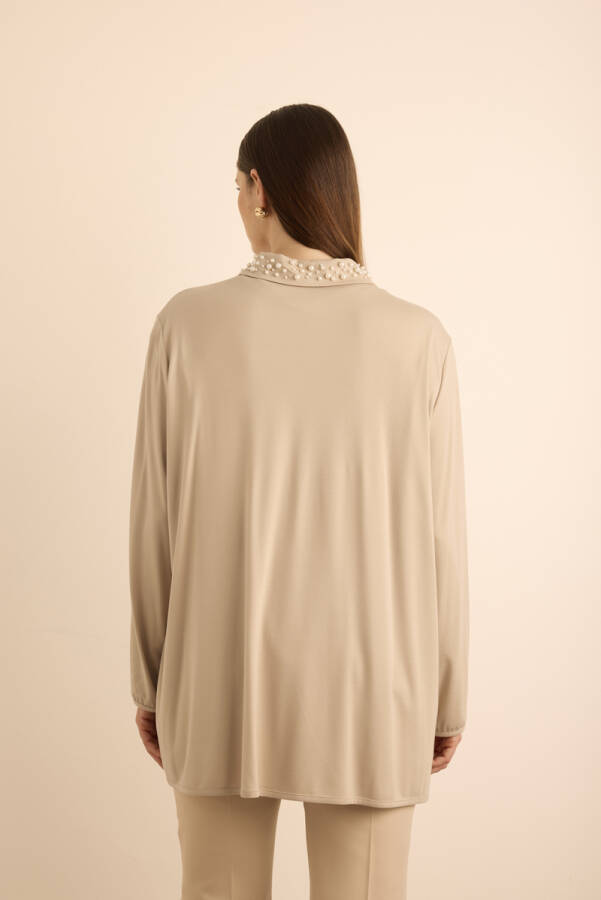 Camel Yakası İnci İşlemeli Tweenset - 5