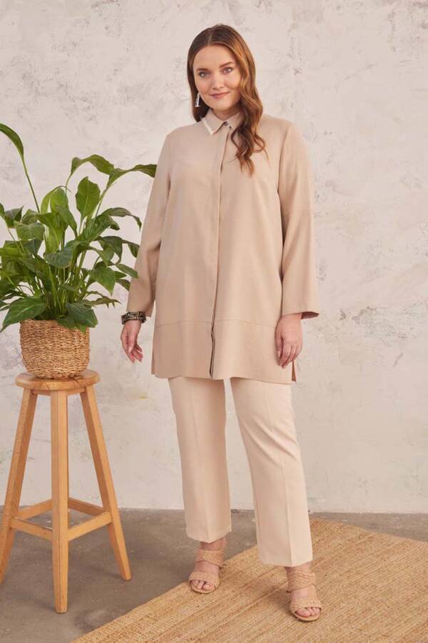Camel Yakası Püskül Detaylı Tunik - 2
