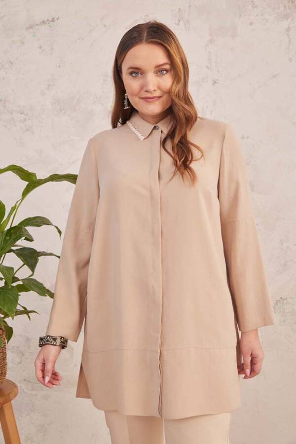 Camel Yakası Püskül Detaylı Tunik - 5