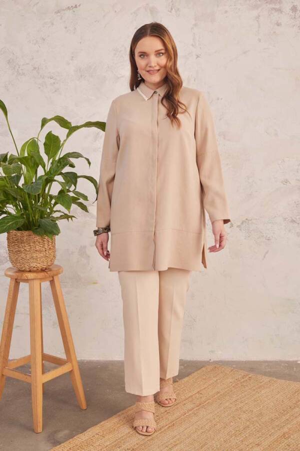 Camel Yakası Püskül Detaylı Tunik - 6